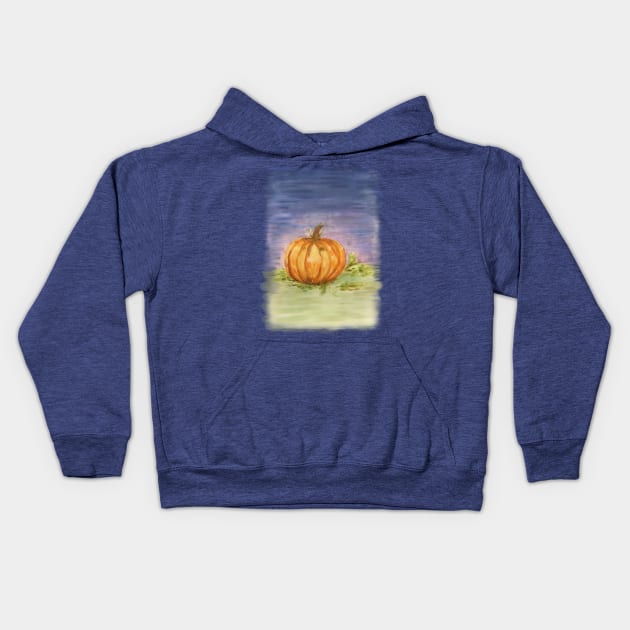 Watercolor Pumpkin Patch Kids Hoodie by Elisa_Arts